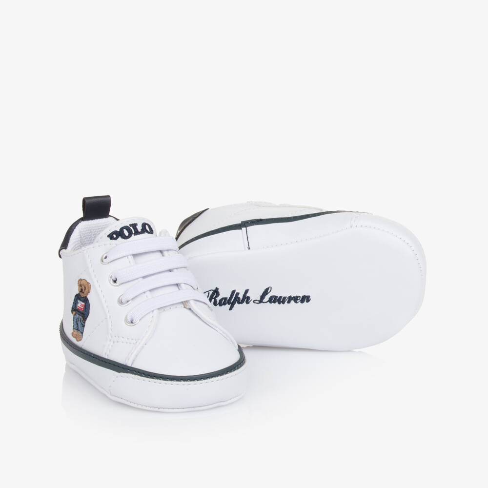Ralph Lauren-حذاء رياضي لمرحلة قبل المشي لون أبيض للمواليد | Childrensalon