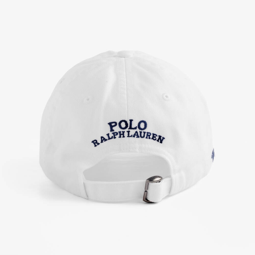 Ralph Lauren-Boys White Wimbledon Collection Cap with Polo Bear | Childrensalon