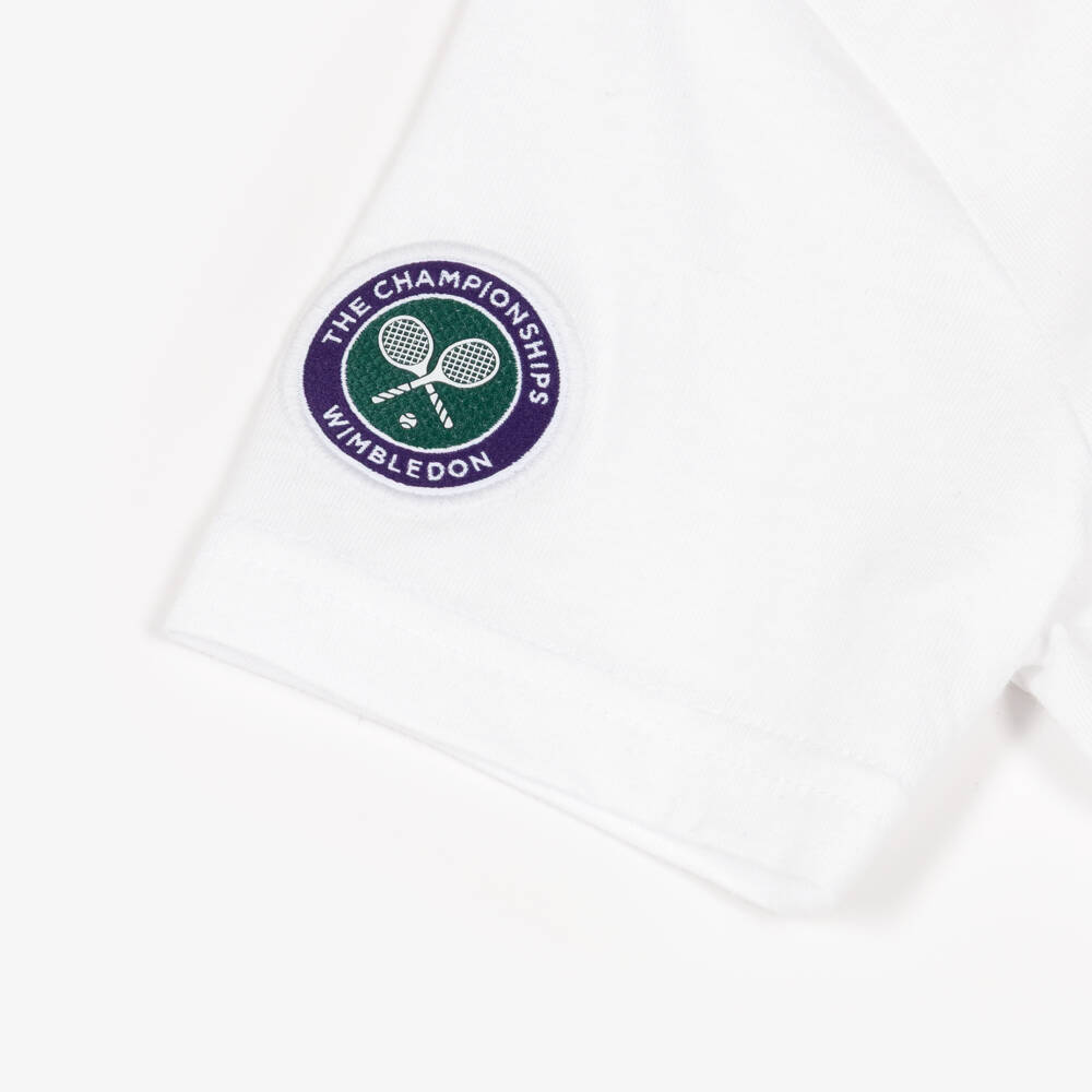 Ralph Lauren-Boys White Wimbledon Collection T-Shirt with Polo Bear | Childrensalon