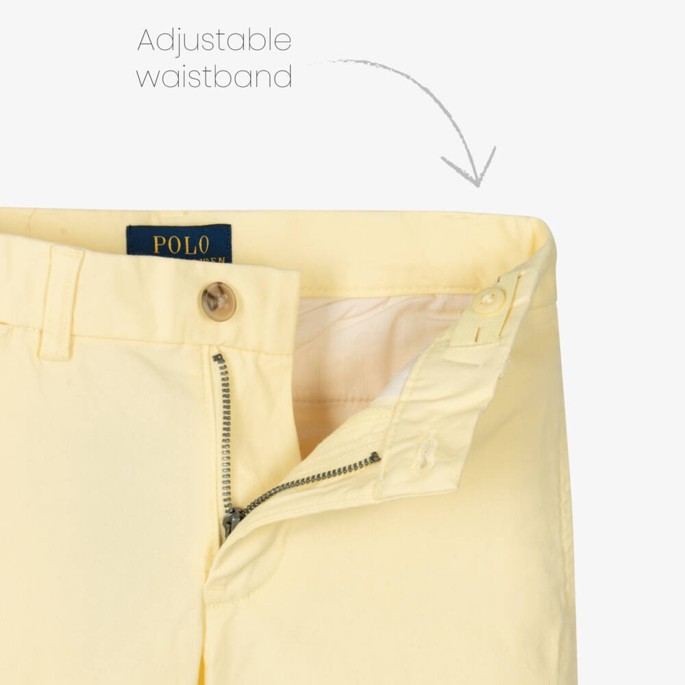 Ralph Lauren-Boys Yellow Cotton Straight Fit Trousers | Childrensalon