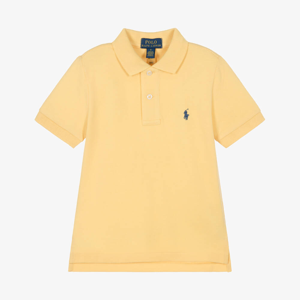 Ralph Lauren-Boys Yellow Short Sleeve Polo Shirt | Childrensalon