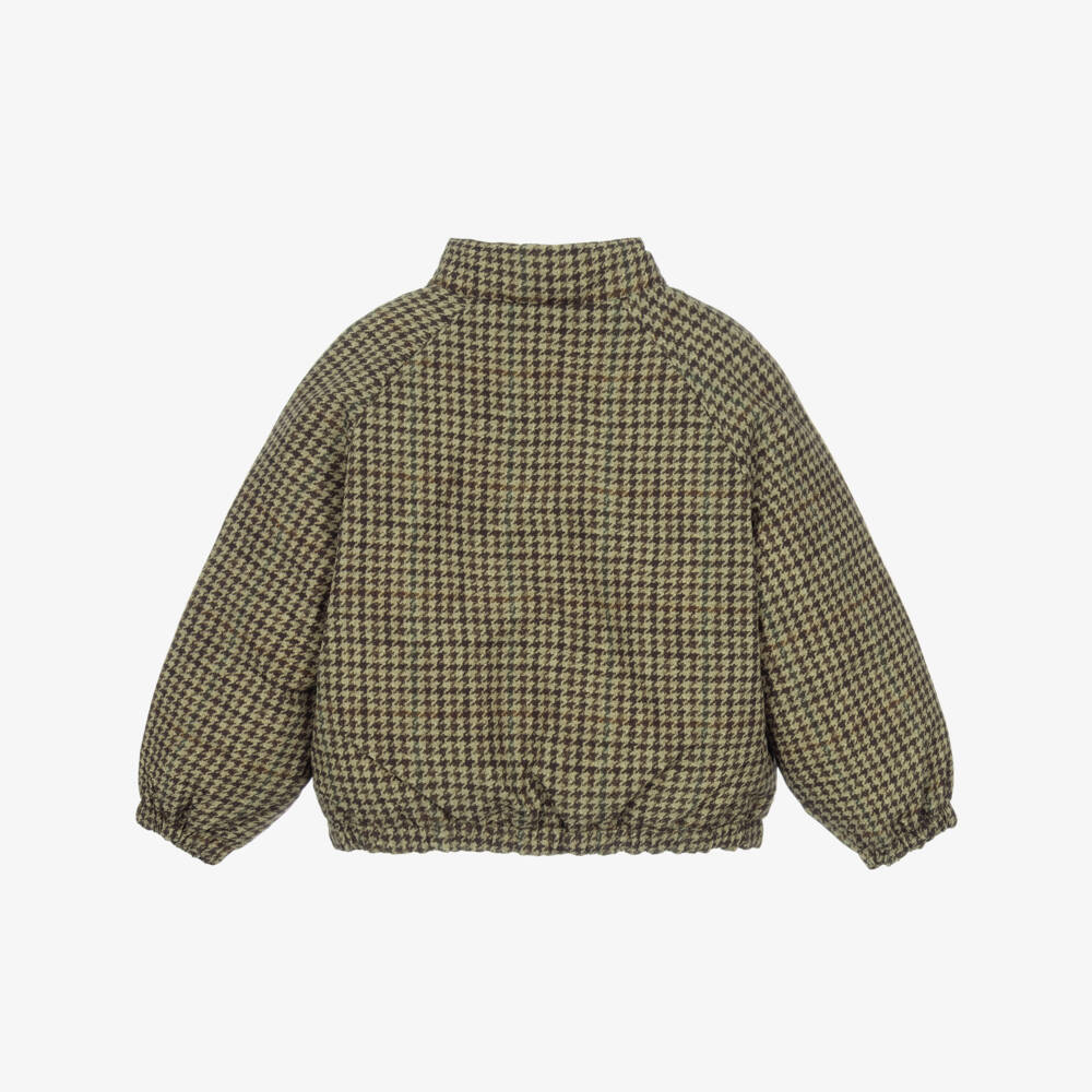 Ralph Lauren-Brown Tweed-Print Down Padded Jacket | Childrensalon