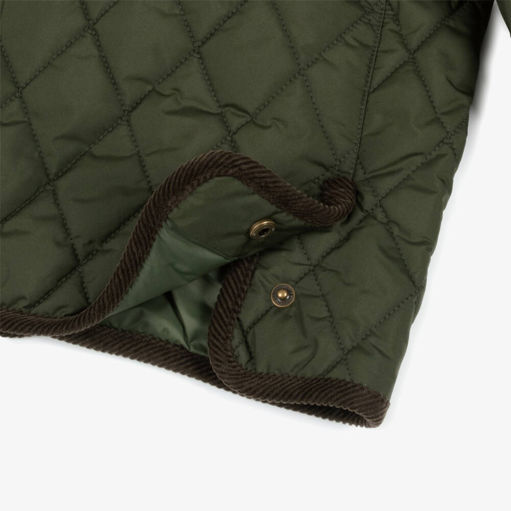 Ralph Lauren-Dark Forest Green Quilted Coat | Childrensalon