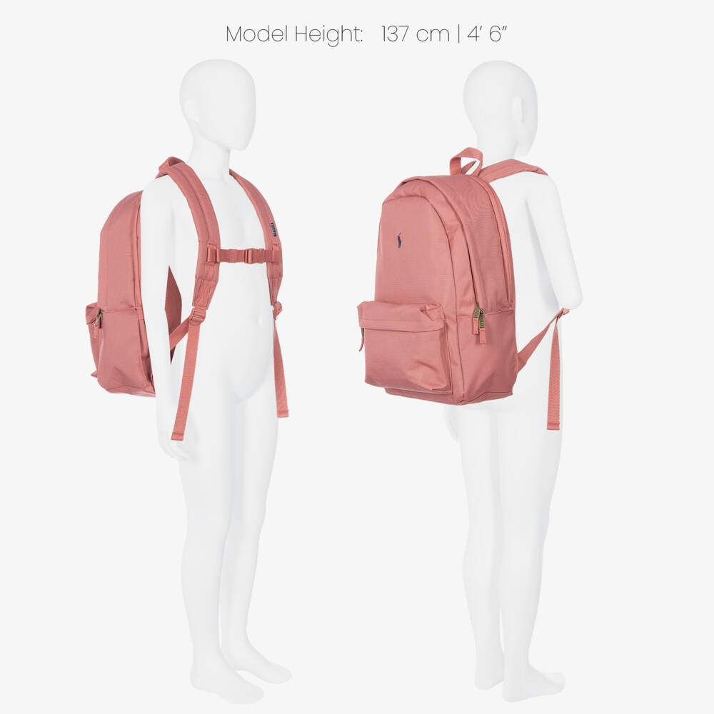 Ralph Lauren-Dusky Pink Logo Backpack (44cm) | Childrensalon
