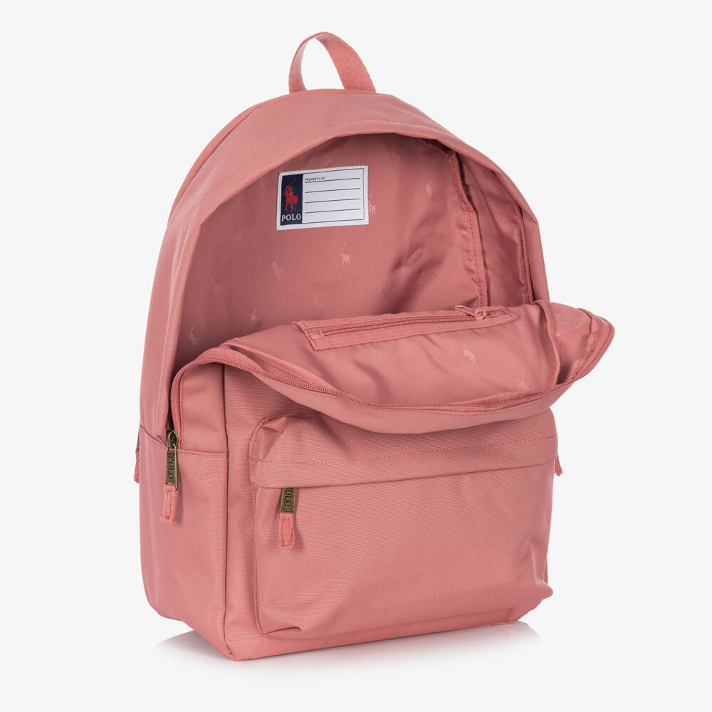 Ralph Lauren-Dusky Pink Logo Backpack (44cm) | Childrensalon