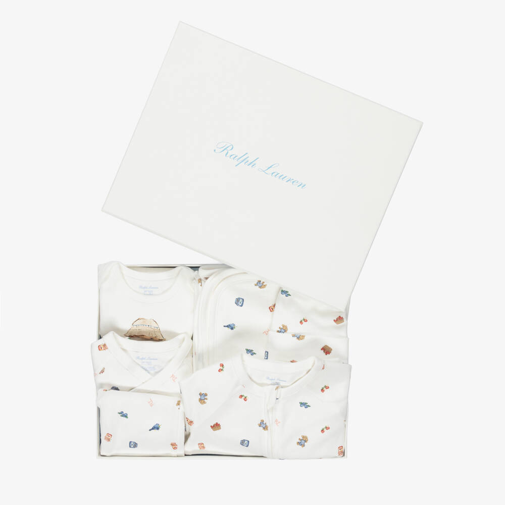 Ralph Lauren-Girls Babysuit Gift Set with Polo Bears & Berry Prints | Childrensalon