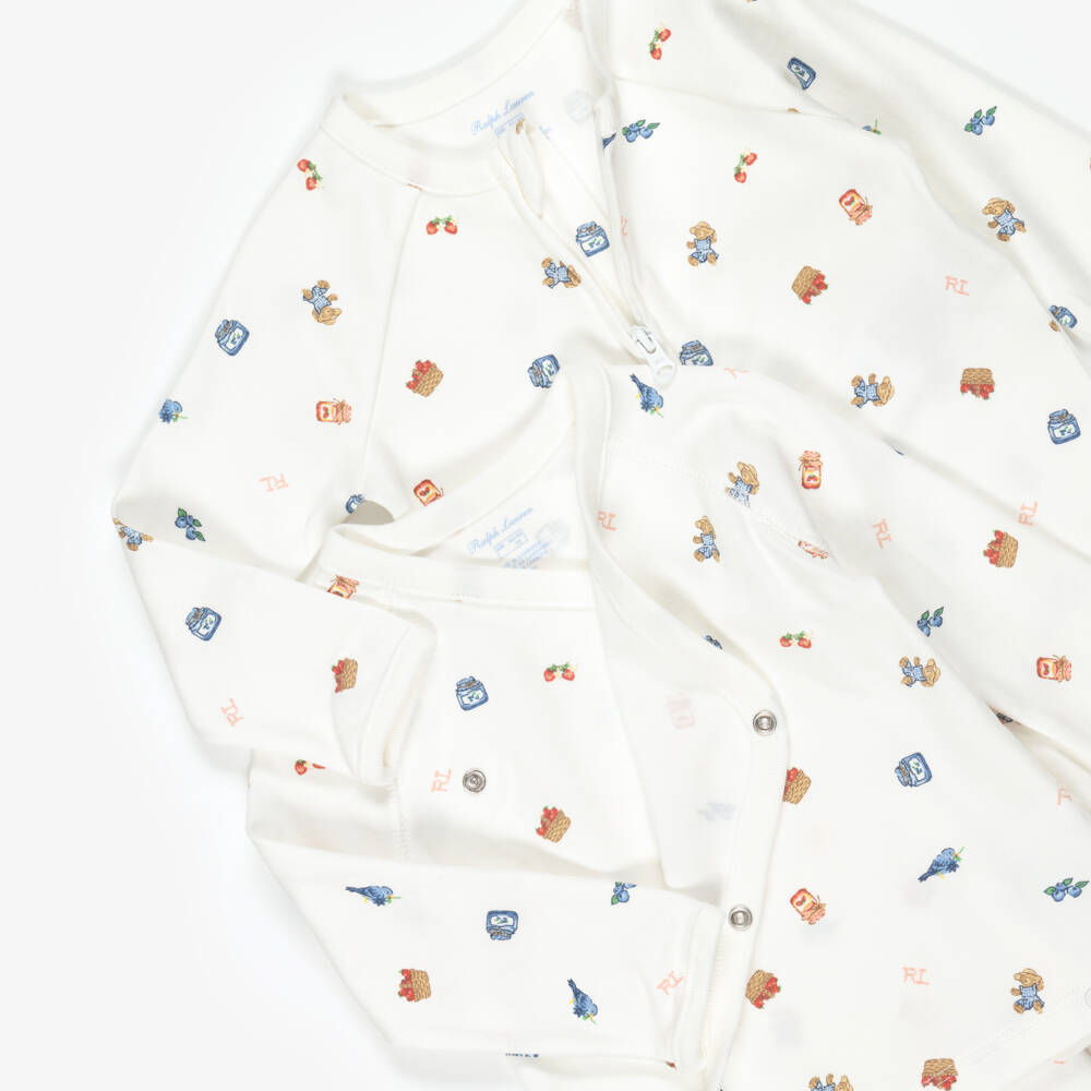 Ralph Lauren-Girls Babysuit Gift Set with Polo Bears & Berry Prints | Childrensalon