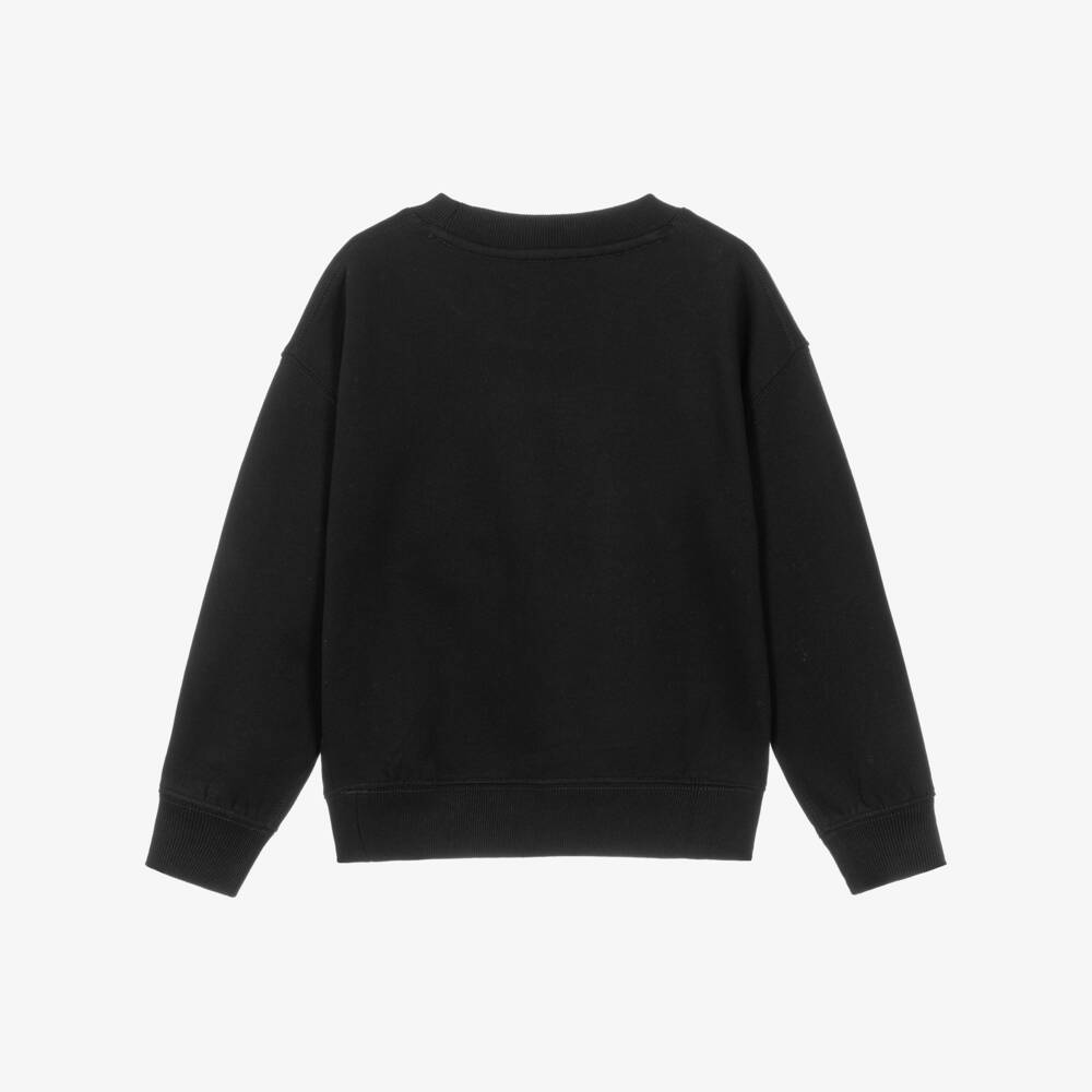 Ralph Lauren-Girls Black Christmas Polo Bear Sweatshirt | Childrensalon