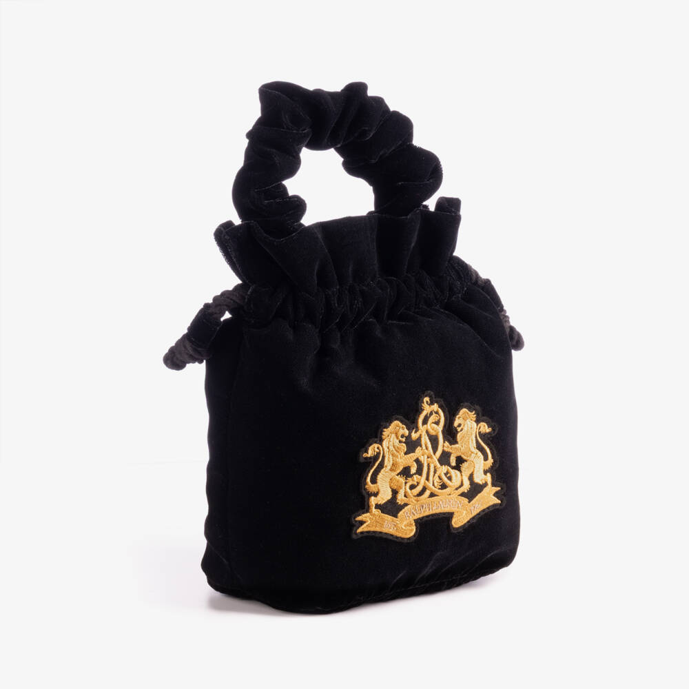 Ralph Lauren-Girls Black Velvet Handbag (18cm) | Childrensalon