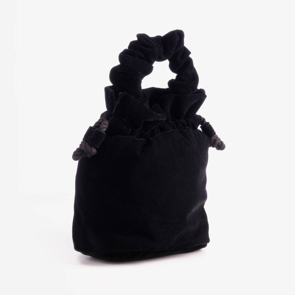 Ralph Lauren-Girls Black Velvet Handbag (18cm) | Childrensalon