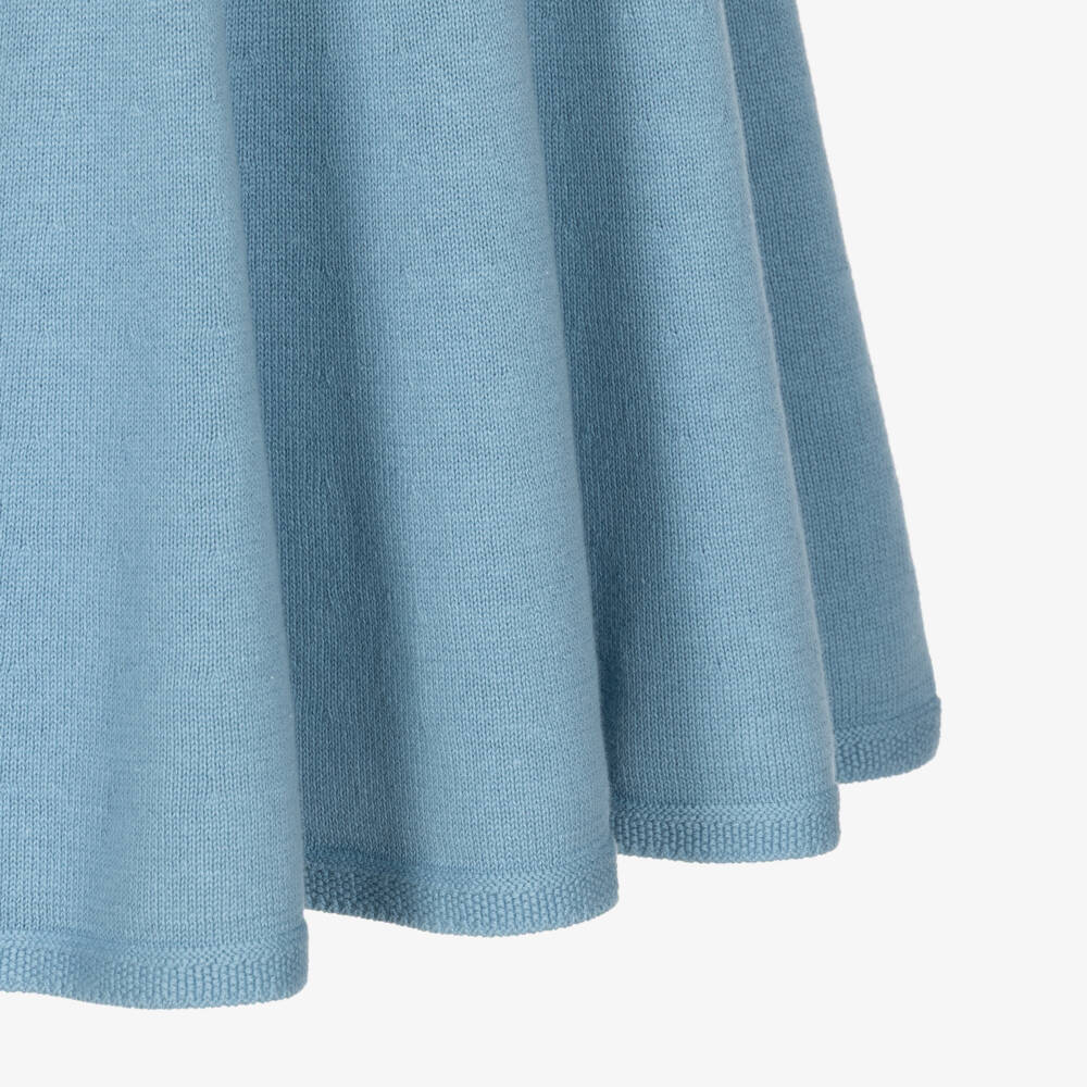 Ralph Lauren-Girls Blue Cotton Knit Dress | Childrensalon