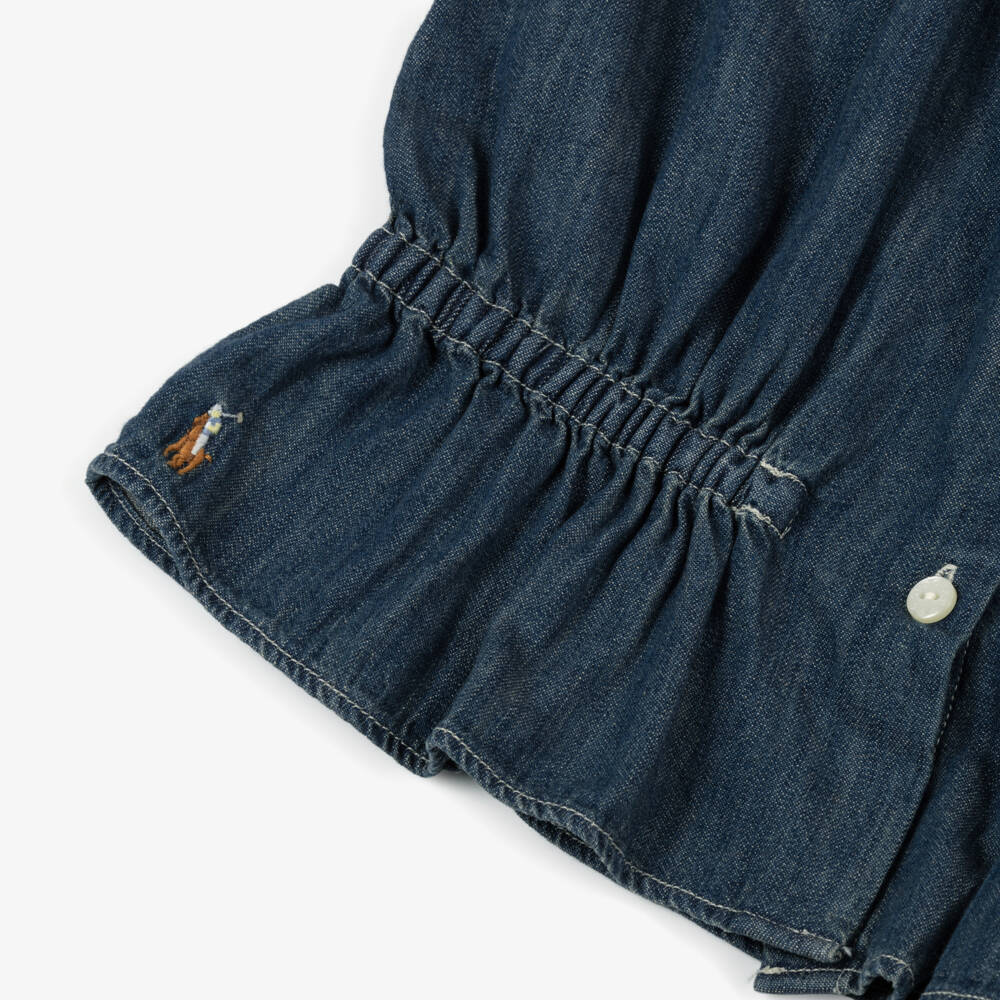 Ralph Lauren-Girls Blue Denim Blouse | Childrensalon