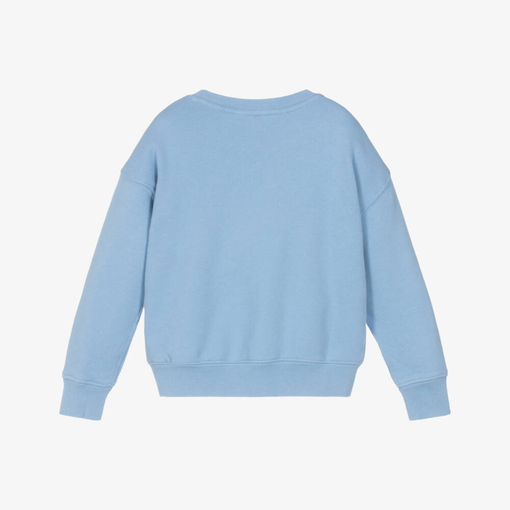 Ralph Lauren-Girls Blue Tennis Polo Bear Cotton Sweatshirt | Childrensalon