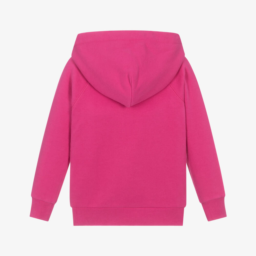 Ralph Lauren-Girls Bright Pink Hoodie with Big Pony Logo | Childrensalon