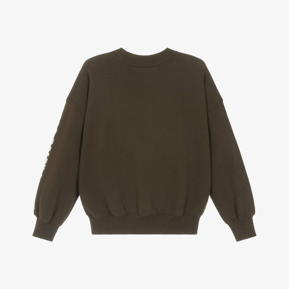 Ralph Lauren-Girls Brown Crest Logo Sweatshirt | Childrensalon