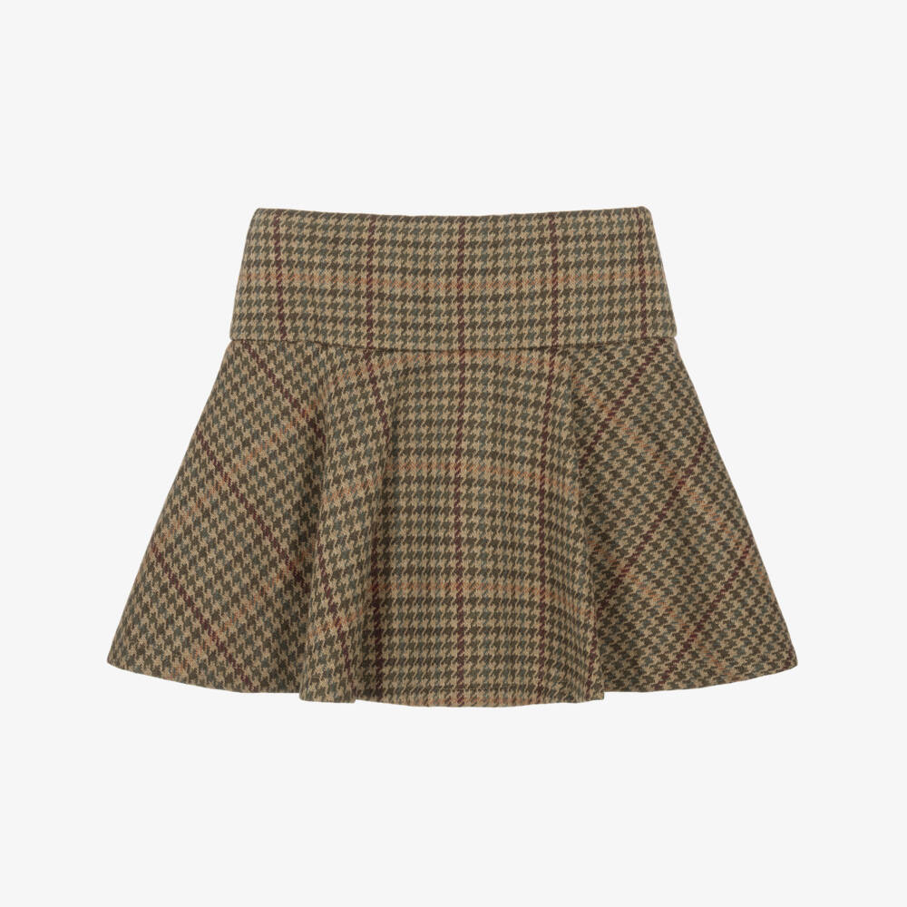 Ralph Lauren-سكورت كاروهات بنقشة هوندستوث لون بني للبنات | Childrensalon