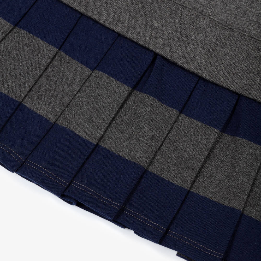 Ralph Lauren-Girls Charcoal Grey Cotton Jersey Dress | Childrensalon