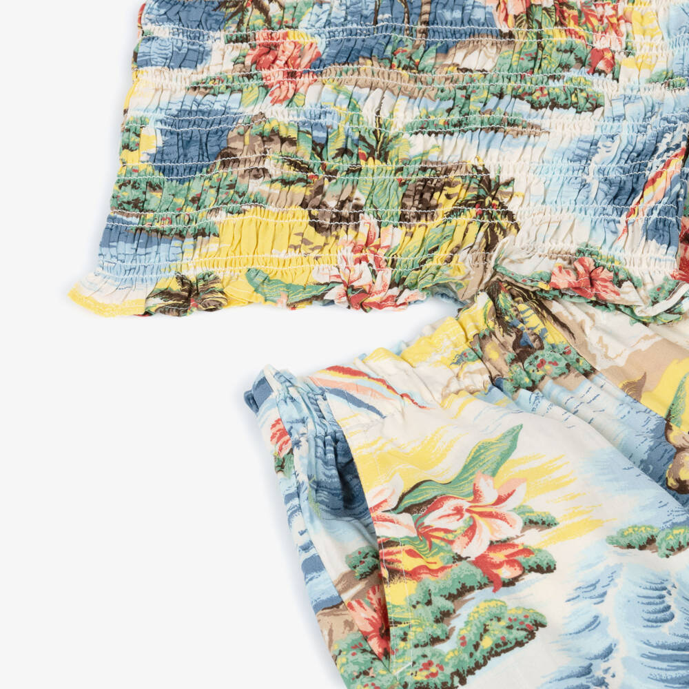 Ralph Lauren-Girls Colourful Tropical Print Shorts Set | Childrensalon