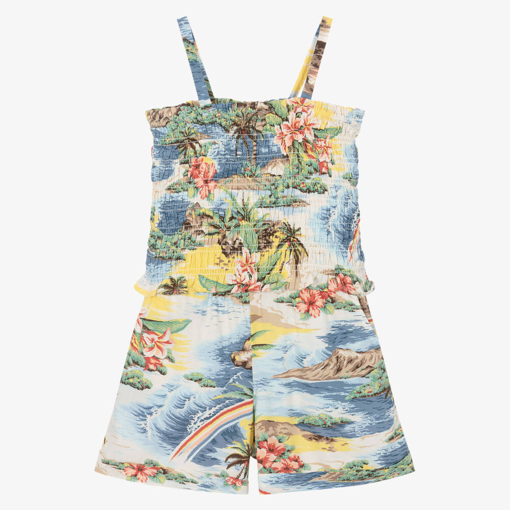 Ralph Lauren-Girls Colourful Tropical Print Shorts Set | Childrensalon