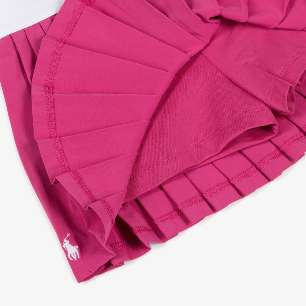 Ralph Lauren-Girls Fuchsia Pink Pleated Skort | Childrensalon
