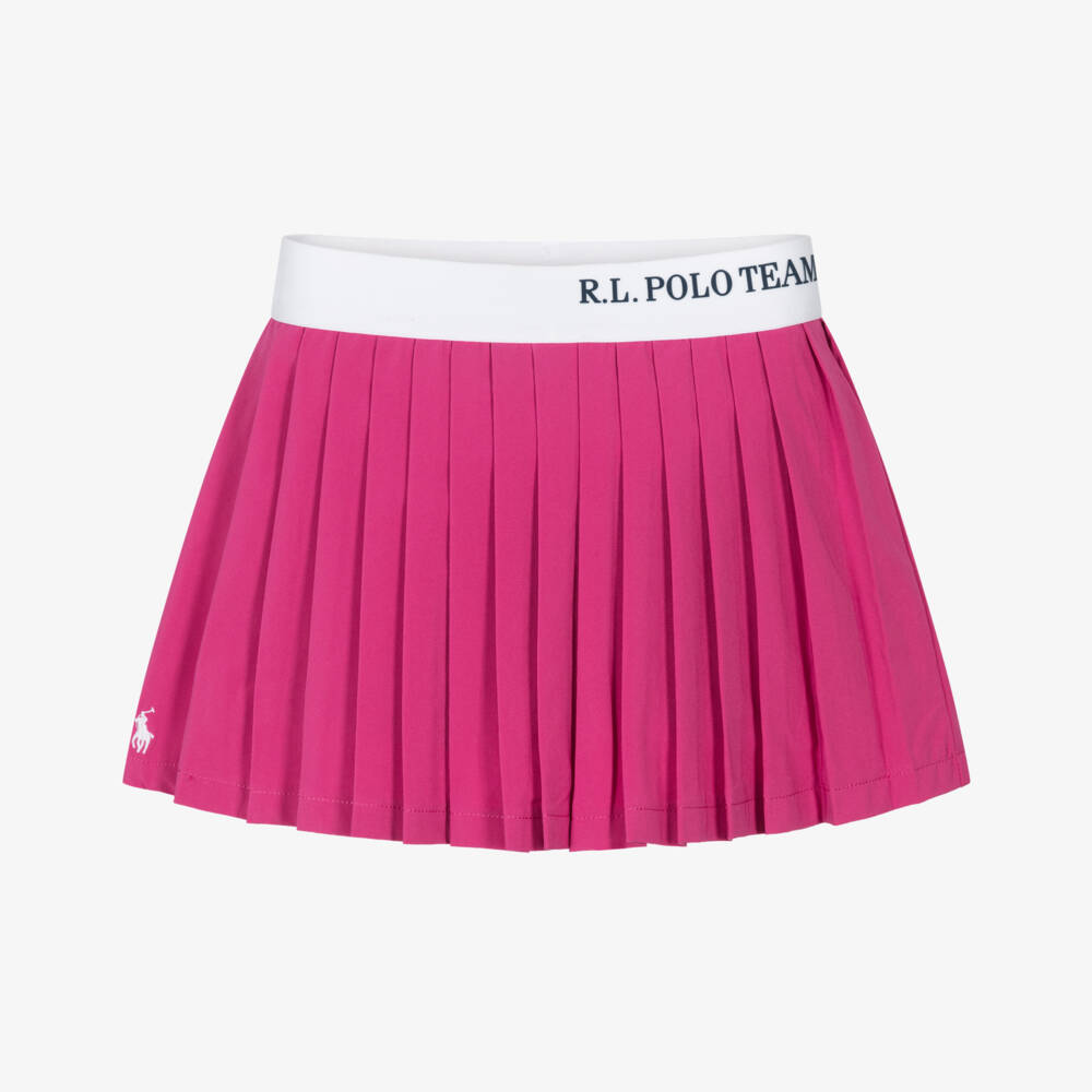 Ralph Lauren-Girls Fuchsia Pink Pleated Skort | Childrensalon