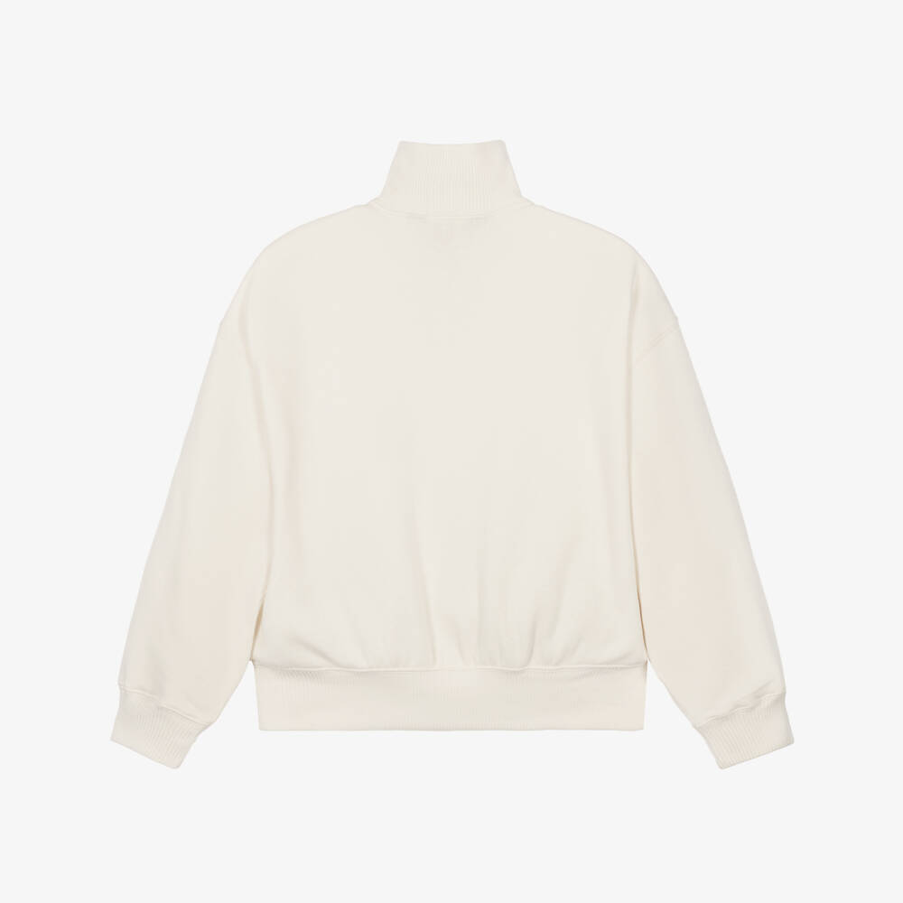 Ralph Lauren-Girls Funnel Neck Sweatshirt in Cream | Childrensalon