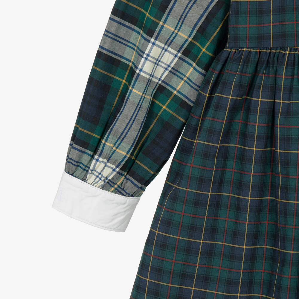 Ralph Lauren-Girls Green & Red Fun Tartan Shirtdress | Childrensalon