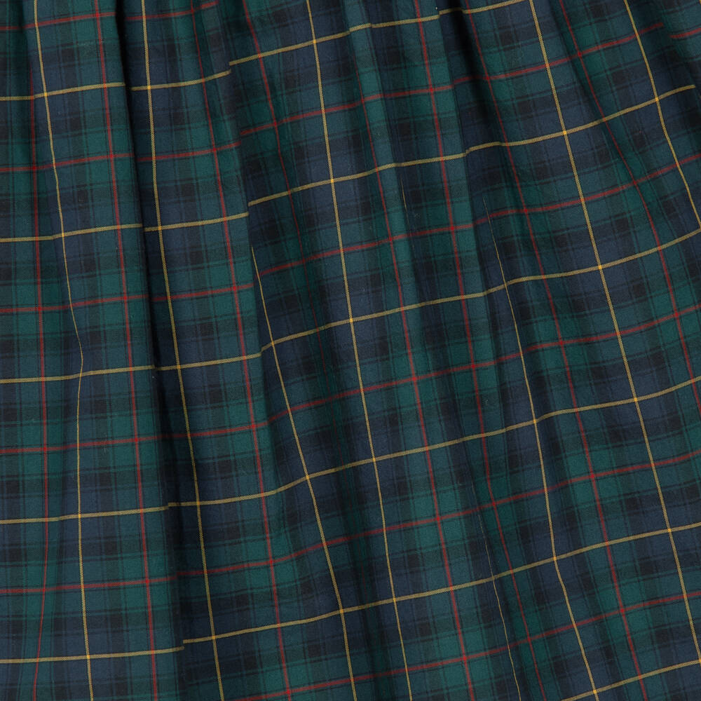 Ralph Lauren-Girls Green & Red Fun Tartan Shirtdress | Childrensalon