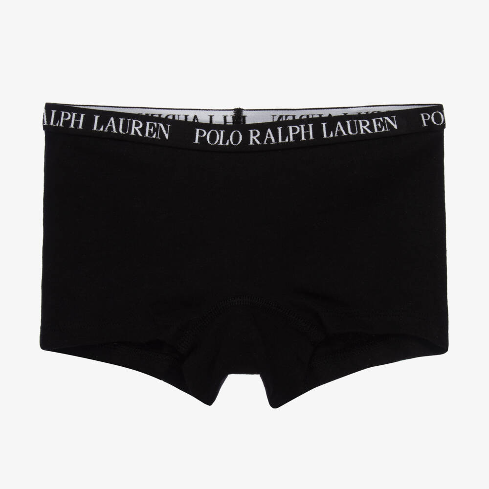 Ralph Lauren-Girls Grey & Black Cotton Pants (2 Pack) | Childrensalon