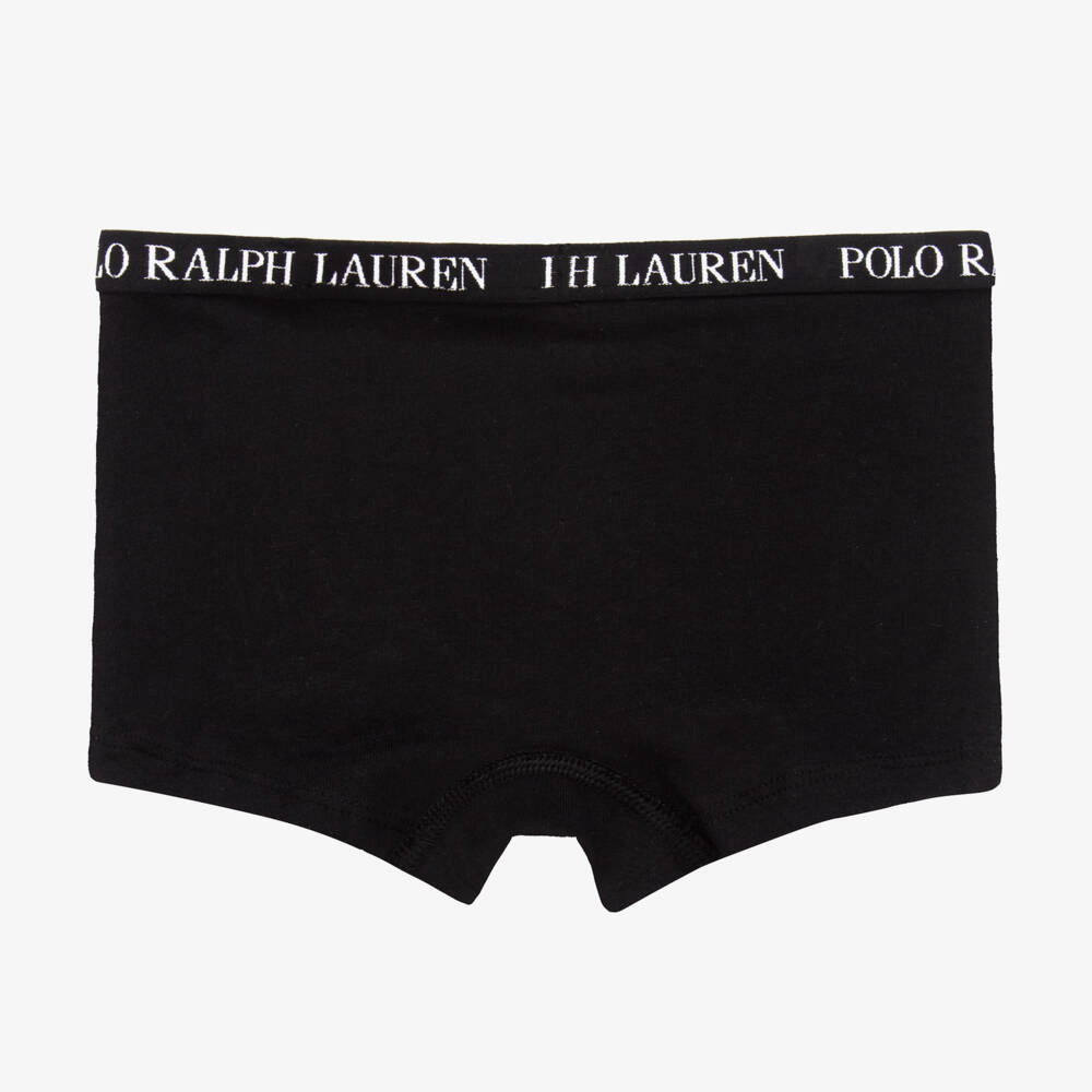 Ralph Lauren-Girls Grey & Black Cotton Pants (2 Pack) | Childrensalon