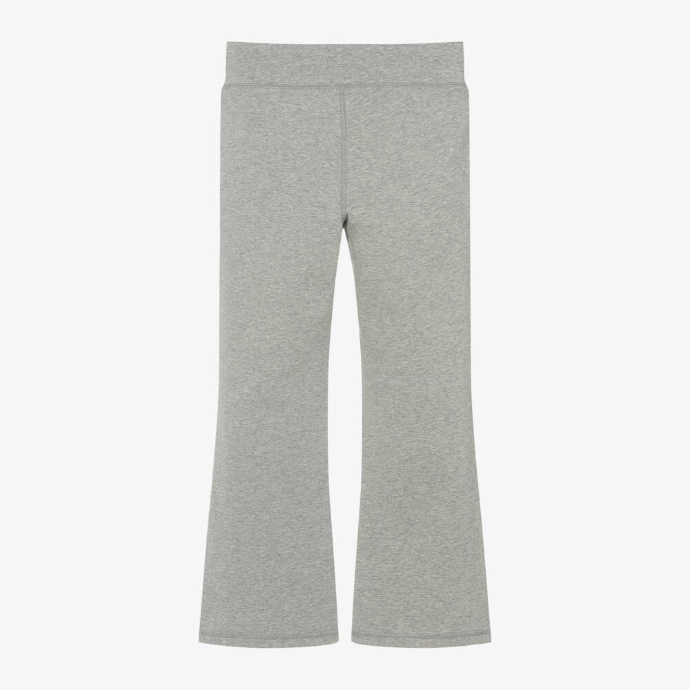 Ralph Lauren-Girls Grey Cotton Flared Leggings | Childrensalon