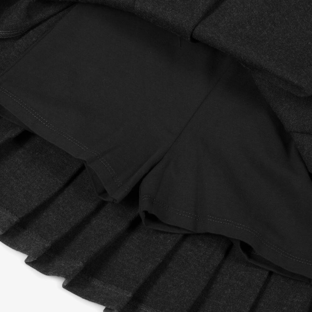 Ralph Lauren-Girls Grey Pleated Cotton Jersey Skirt | Childrensalon
