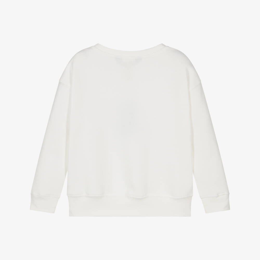 Ralph Lauren-Свитшот кремовый хлопковый с мишкой Поло для девочек | Childrensalon