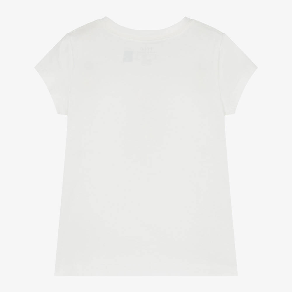 Ralph Lauren-Girls Ivory Tennis Polo Bear Cotton Jersey T-Shirt | Childrensalon