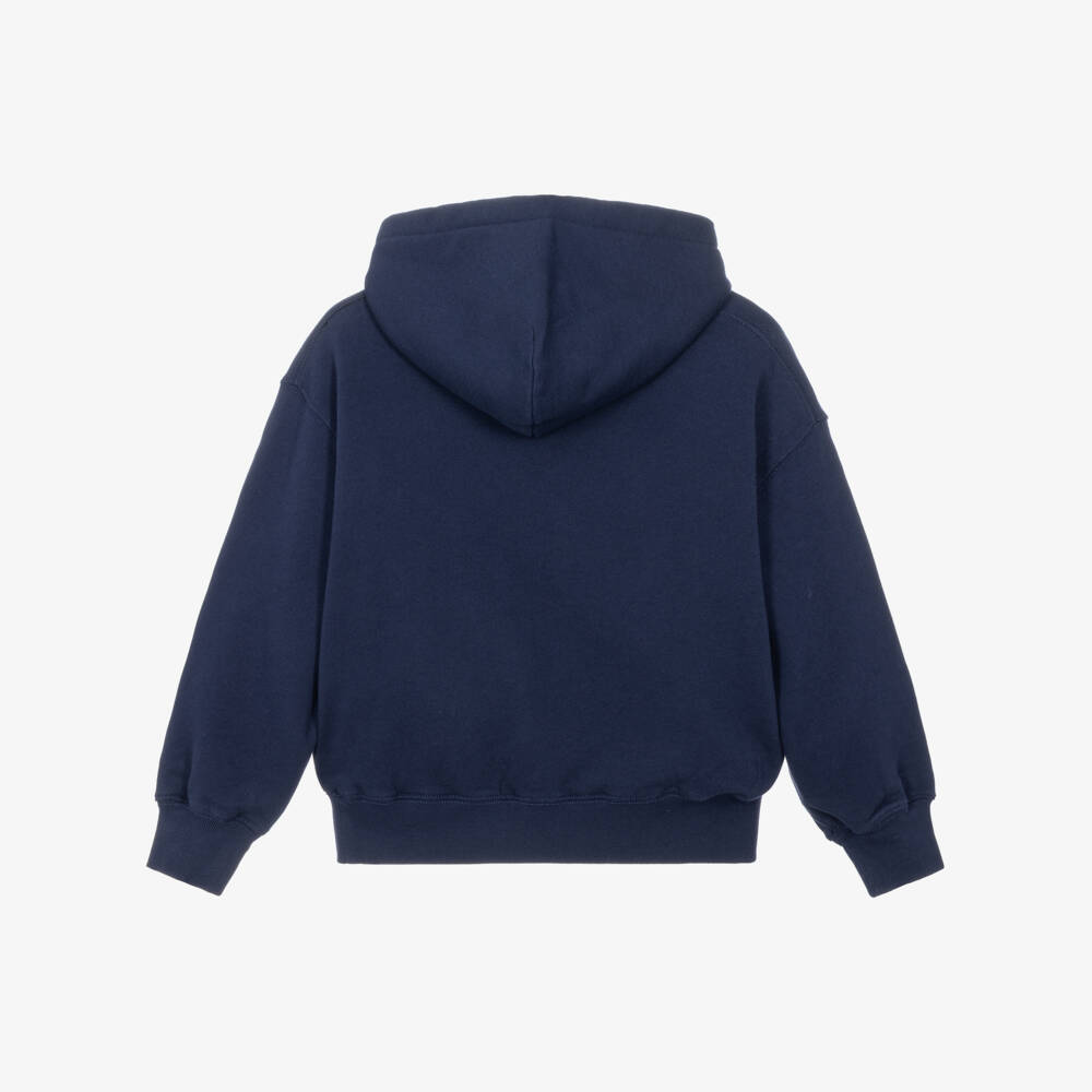 Ralph Lauren-Girls Navy Blue Hoodie with Graphic | Childrensalon