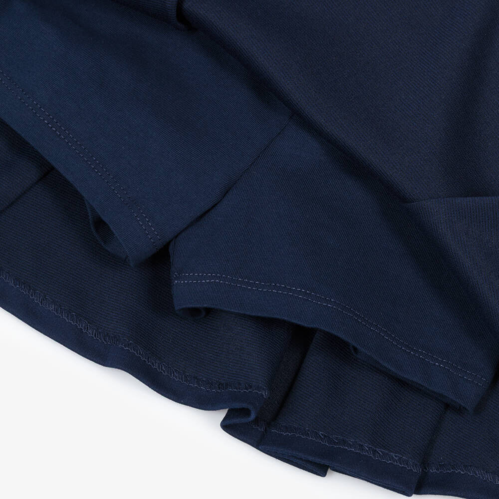 Ralph Lauren-Топ синий и юбка-шорты из трикотажа для девочек | Childrensalon