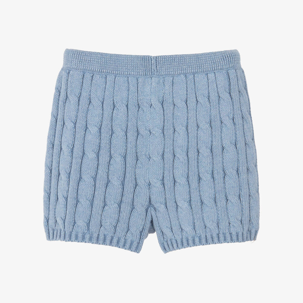 Ralph Lauren-Шорты голубые из хлопкового трикотажа в косичку для девочек | Childrensalon
