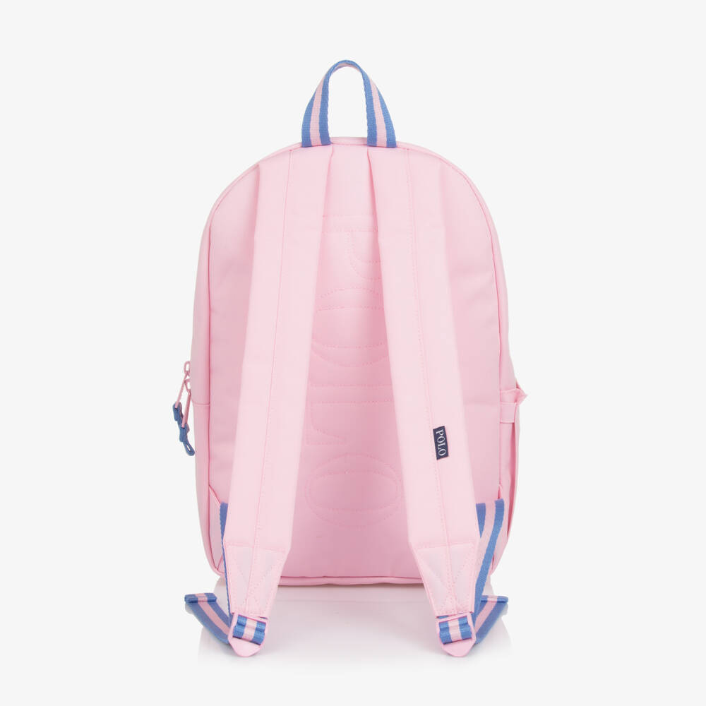 Ralph Lauren-Girls Pink Canvas 3 Piece Backpack (45cm) | Childrensalon