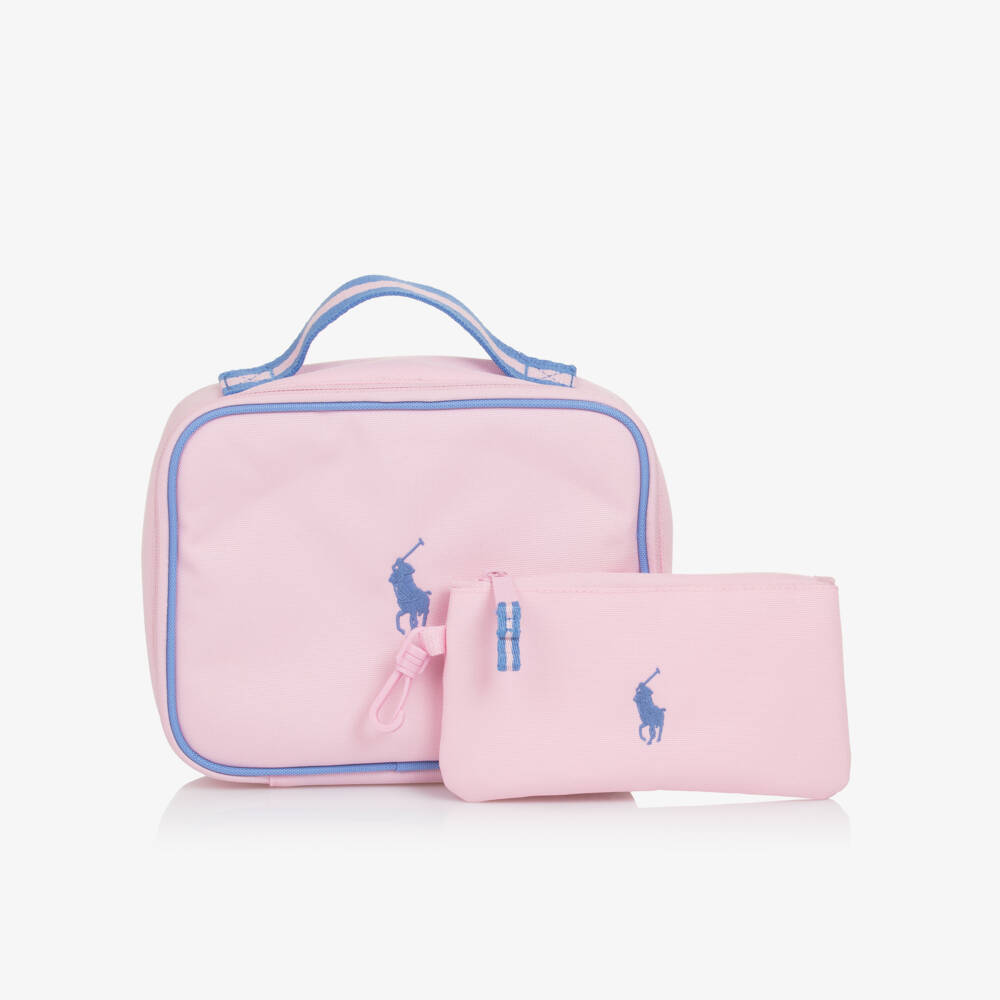 Ralph Lauren-Girls Pink Canvas 3 Piece Backpack (45cm) | Childrensalon