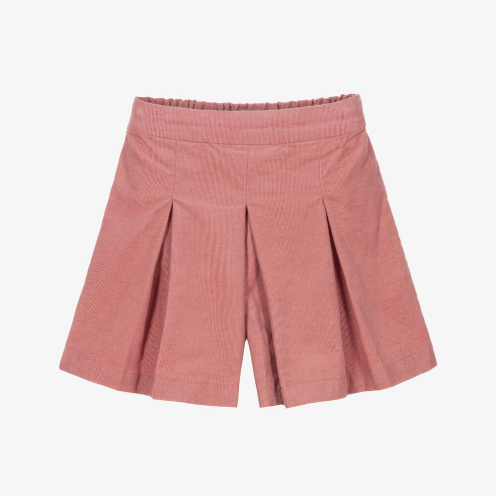 Ralph Lauren-Girls Pink Cotton Corduroy Shorts Set | Childrensalon