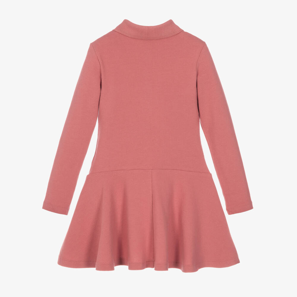 Ralph Lauren-Girls Pink Cotton Piqué Polo Dress | Childrensalon