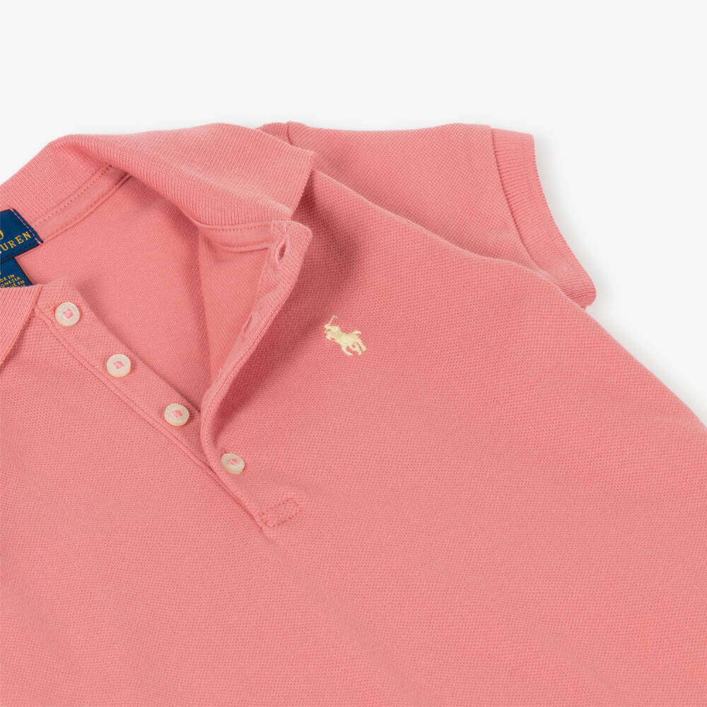 Ralph Lauren-تيشيرت بولو قطن بشعار المهر لون زهري للبنات | Childrensalon