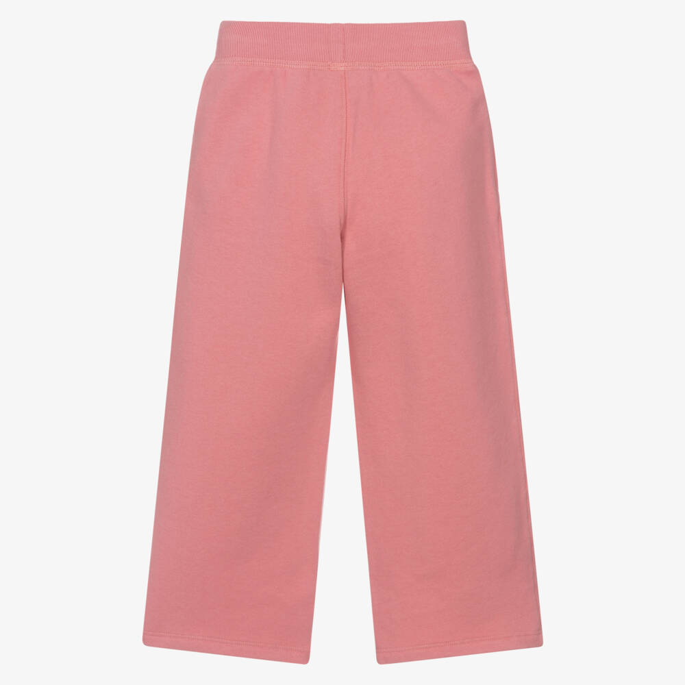 Ralph Lauren-Girls Pink Cotton Wide-Leg Joggers | Childrensalon