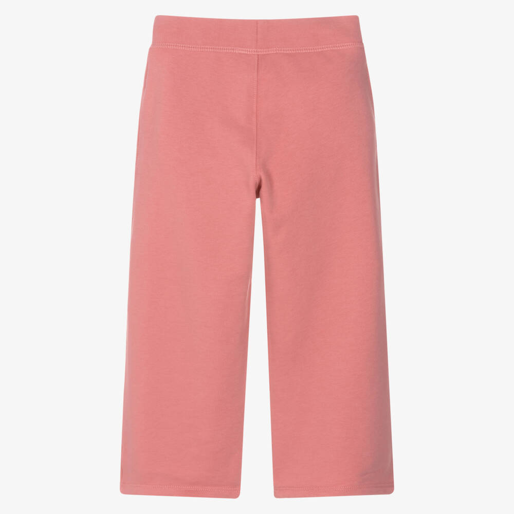 Ralph Lauren-بنطلون رياضي بأرجل واسعة قطن لون زهري للبنات | Childrensalon