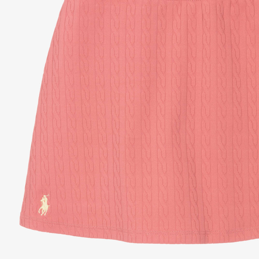 Ralph Lauren-Girls Pink Mini-Cable Beach Skirt | Childrensalon