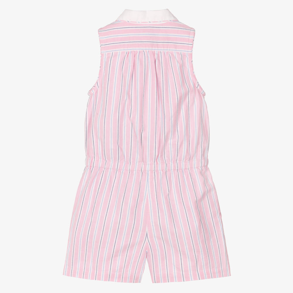 Ralph Lauren-Комбинезон розовый в полоску из хлопка для девочек | Childrensalon