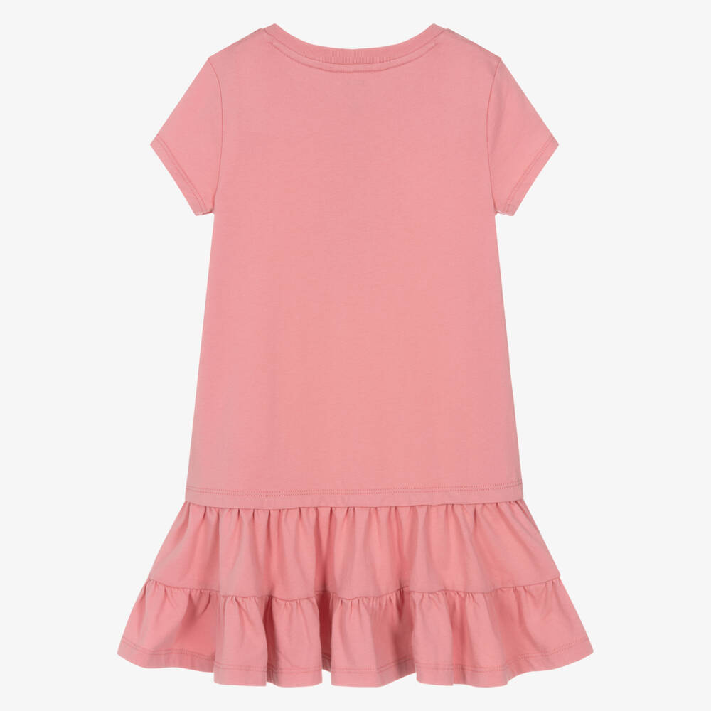 Ralph Lauren-Girls Pink Tennis Polo Bear Cotton T-Shirt Dress | Childrensalon