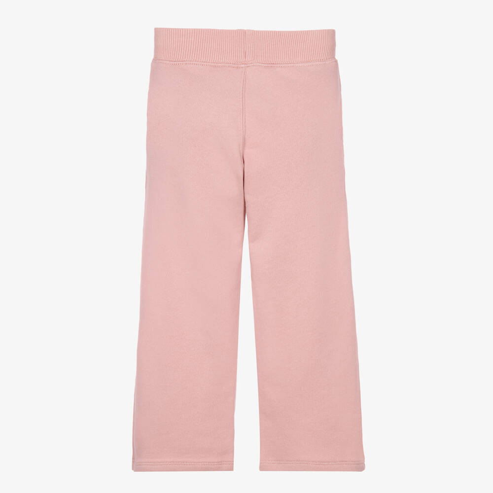 Ralph Lauren-Girls Pink Wide Leg Jersey Joggers | Childrensalon