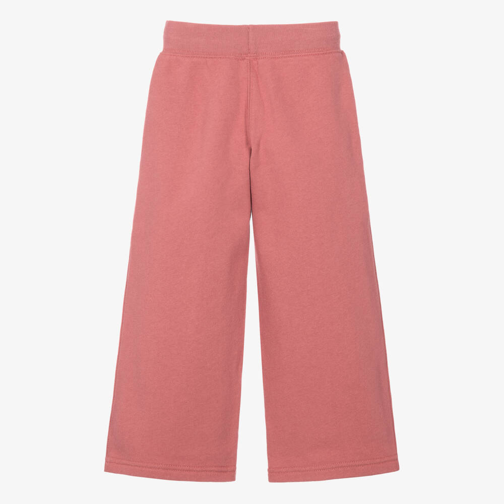 Ralph Lauren-Girls Pink Wide Leg Joggers with Drawstring Waist | Childrensalon
