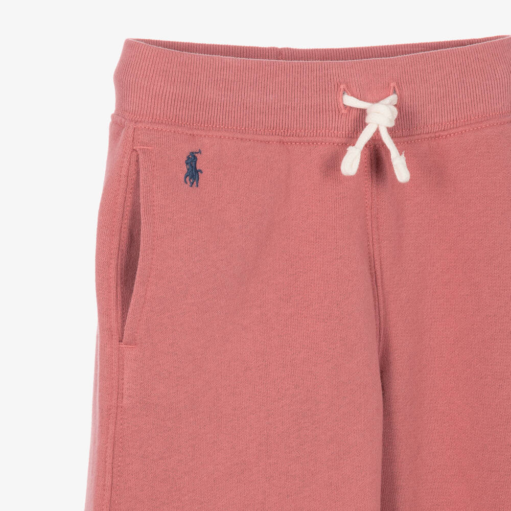Ralph Lauren-Girls Pink Wide Leg Joggers with Drawstring Waist | Childrensalon